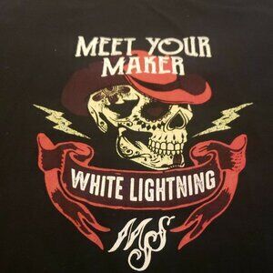 White Lightning Moonshine Skull Mens T-shirt XL Black Brad Paisley short sleeve
